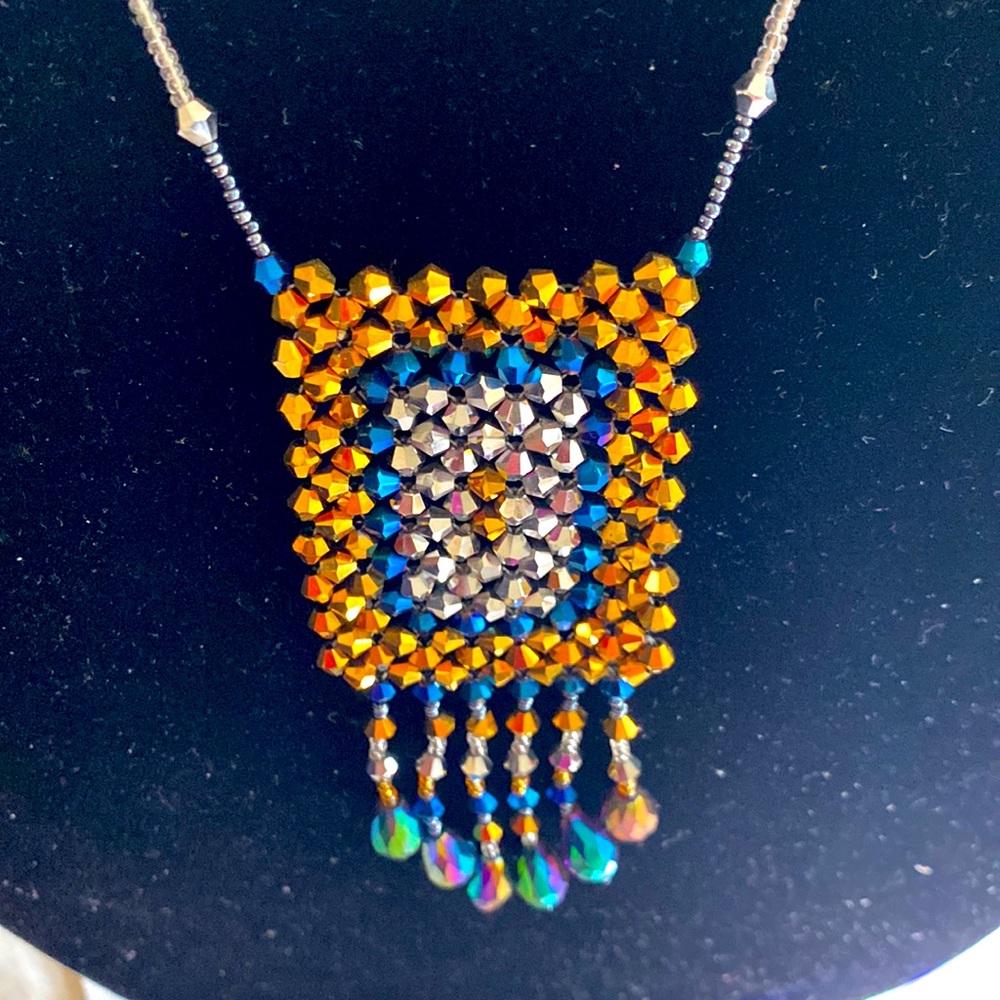 Attractive Long multi colored beaded necklace